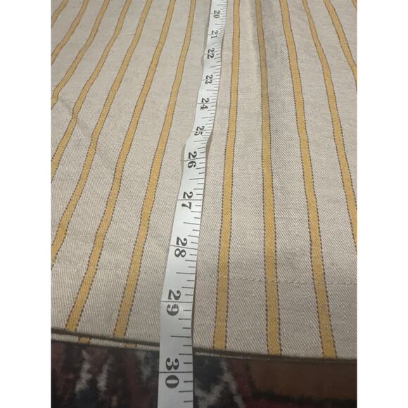 KUHO Korean Brand Wrap Midi Skirt in Beige & Yellow Stripes - Picture 7 of 7